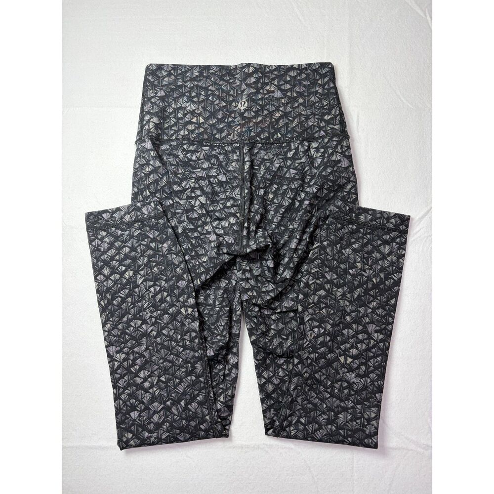 Lululemon High-Rise Align Pant 25" Metallic Geometric Feather Print Size 4